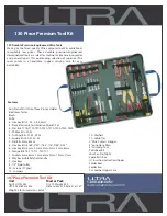 Ultra Products 130 Piece Premium Tool Kit ULT31344 Specification Sheet preview