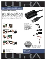 Preview for 1 page of Ultra Products USB 2.0 to IDE/SATA Cable Adapter ULT40112 Specification Sheet