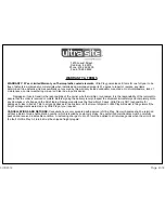 Preview for 2 page of ultra site 958-V6 Instructions Manual