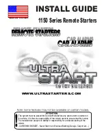 Preview for 1 page of Ultra Start 1150 Series Install Manual