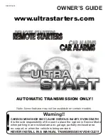 Ultra Start 1270 series Owner'S Manual preview