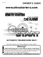 Ultra Start 1270 series Owner'S Manual предпросмотр