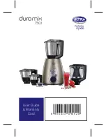 Ultra Duramix 750J User Manual & Warranty Card предпросмотр