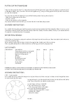 Preview for 23 page of UltraFit 305 Assembly, Set-Up, Care, Maintenance And Operating Instructions