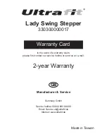 Preview for 12 page of UltraFit lady swing Directions For Use Manual