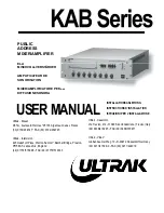 Ultrak KAB Series User Manual preview