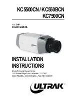 Ultrak KC5500CN Installation Instructions Manual preview