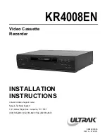 Preview for 1 page of Ultrak KR4008EN Installation Instructions Manual