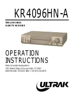 Ultrak KR4096HN-A Operation Instructions Manual preview