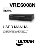 Preview for 1 page of Ultrak VRE6008N User Manual