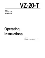 Ultrak VZ-20-T Operating Instructions Manual preview