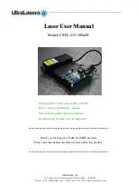 UltraLasers CST-L-532-500mW User Manual preview