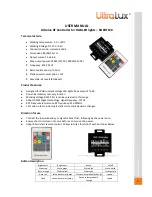 Preview for 1 page of UltraLux RGBRFC20 User Manual