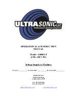 Ultrasonic 6000FLT Operational Instruction Manual preview