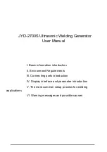 Preview for 1 page of Ultrasonic JYD-2700S User Manual