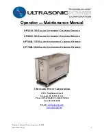 Предварительный просмотр 1 страницы Ultrasonic UP3218 Operator And  Maintenance Manual