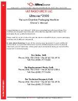 Preview for 4 page of ULTRASOURCE ULTRAVAC 2100 Owner'S Manual