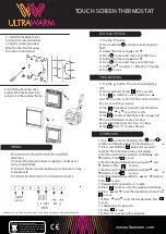 Preview for 2 page of Ultrawarm UWS-TOUCH Manual