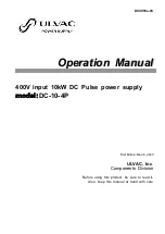 Ulvac DC-10-4P Operation Manual preview