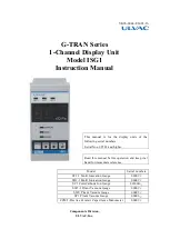 Предварительный просмотр 1 страницы Ulvac G-Tran ISG1 Instruction Manual