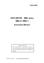 Предварительный просмотр 1 страницы Ulvac MBD Series Instruction Manual