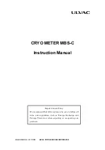 Предварительный просмотр 1 страницы Ulvac MBS-C Instruction Manual