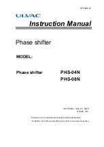 Ulvac PHS-04N Instruction Manual preview