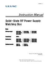 Preview for 1 page of Ulvac RFS-1305L Instruction Manual