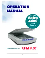 Preview for 1 page of UMAX Technologies Astra 4400 Operation Manual