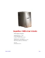 UMAX Technologies SuperMac C600x User Manual preview