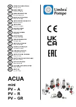 umbra pompe ACUA mini PV-A Operating Instructions Manual предпросмотр