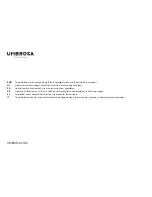 Preview for 2 page of Umbrosa Spectra Instructions Manual