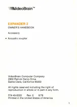 Preview for 3 page of Umtech VIDEOBRAIN Expander 2 Owner'S Handbook Manual