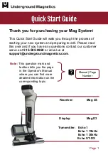 Предварительный просмотр 2 страницы Underground Magnetics Mag 3 Quick Start Manual