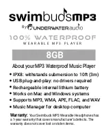 Предварительный просмотр 2 страницы Underwater Audio Swimbuds MP3 User Manual