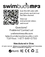 Предварительный просмотр 6 страницы Underwater Audio Swimbuds MP3 User Manual