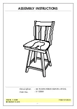 Unfinished Furniture of Wilmington 24 IN SAN REMO SWIVEL STOOL S-102SW Assembly Instructions preview