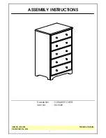 Предварительный просмотр 1 страницы Unfinished Furniture of Wilmington BD-5005 Assembly Instructions