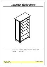 Предварительный просмотр 1 страницы Unfinished Furniture of Wilmington BD-7007 Assembly Instructions