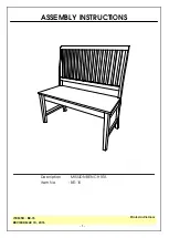 Unfinished Furniture of Wilmington BE-15 Assembly Instructions preview