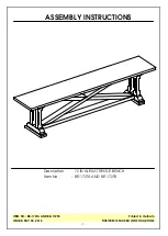 Предварительный просмотр 1 страницы Unfinished Furniture of Wilmington BE-172TA Assembly Instructions