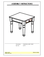 Preview for 1 page of Unfinished Furniture of Wilmington BJ7TE Assembly Instructions