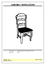 Preview for 1 page of Unfinished Furniture of Wilmington C-921 Assembly Instructions