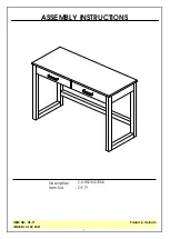 Unfinished Furniture of Wilmington CARSON OF-71 Assembly Instructions preview