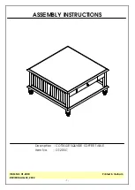 Preview for 1 page of Unfinished Furniture of Wilmington COTTAGE OT-20SC Assembly Instructions