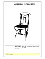 Unfinished Furniture of Wilmington EMPIRE CHAIR WITH RUSH SEAT C-1200 Assembly Instructions preview