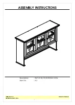 Unfinished Furniture of Wilmington HUTCH W/3 DOORS 54X12X36 Manual preview