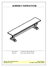 Предварительный просмотр 1 страницы Unfinished Furniture of Wilmington LIVE EDGE TRESTLE BENCH BE-7214TA Assembly Instructions