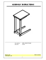 Preview for 1 page of Unfinished Furniture of Wilmington OT-10 Assembly Instructions