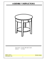 Preview for 1 page of Unfinished Furniture of Wilmington OT-2128 Quick Start Manual